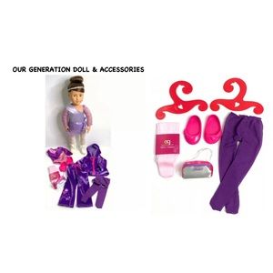 Our Generation 18”Doll With Mix & Match Dance/ Ice Skating Fashion Accessories